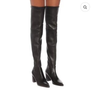 Stuart Weitzman Over the Knee Black Leather Boots